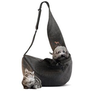 Noah & Paw Dog Sling Carrier for Small Dogs 5-18lb and Cats (fur lined)